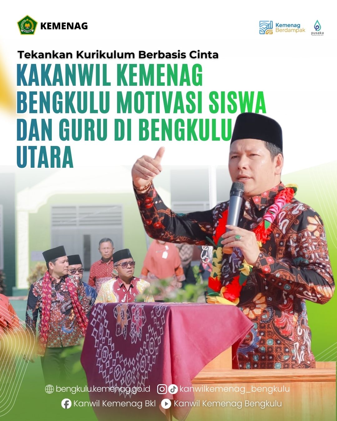 Kakanwil Kemenag Bengkulu motivasi siswa dan guru Madsrasah di Bengkulu utara