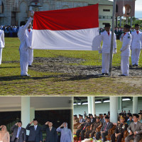 Pelaksanaan Upacara HAB Kemenag Bengkulu Berlangsung Khidmat.