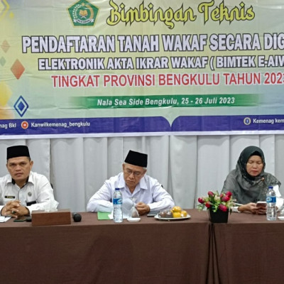Kakanwil Apresiasi Pelaksanaan Bimtek E-AIW Tingkat Provinsi Bengkulu Dalam Mendukung Era Transformasi Digital Kementerian Agama