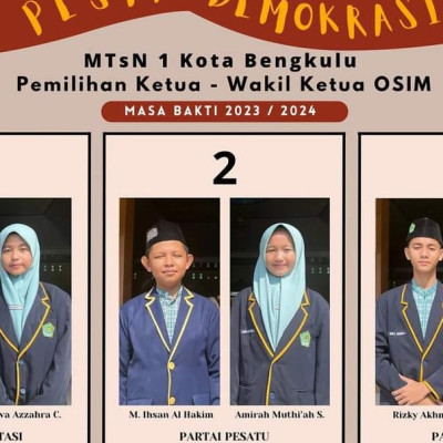 MTsN 1 Kota Bengkulu Gelar Pesta Demokrasi Pemilihan Ketua dan Wakil Ketua OSIM-MPK Periode 2023/2024