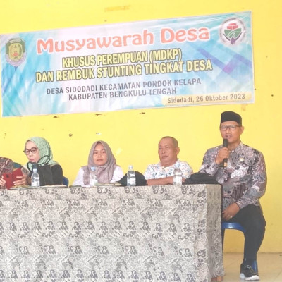 PAI KUA Kec. Pondok Kelapa Hadiri MDKP dan Rembuk Stunting Desa Sidodadi