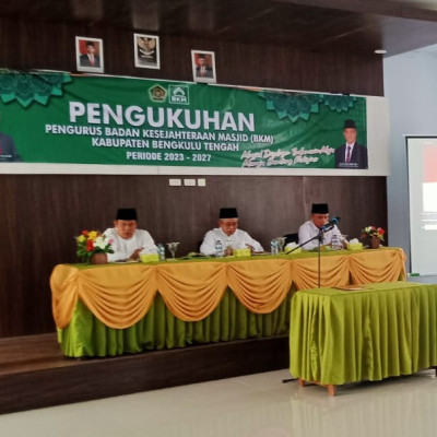 PAI KUA Pematang Tiga Pimpin Acara Pengukuhan BKM di Kabupaten Bengkulu Tengah