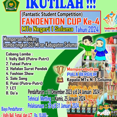 MTs Negeri 1 Seluma Siap Menggelar Kegiatan Fandention (Fantastic Student Competition) Ke-4 2024