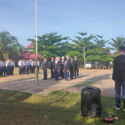 Upacara Bendera Pertama di MTS Qaryatul Jihad  Pondok Kubang Bengkulu Tengah