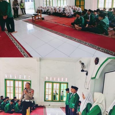 Kanit Kamsel Polres Kepahiang Lakukan Sosialisasi Tertib Lantas di MTsN 01 Kepahiang