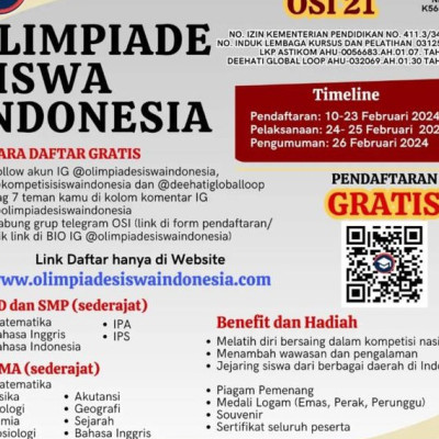 12 Siswa MTsN 1 Kota Bengkulu Raih Medali Pada Olimpiade Siswa Indonesia