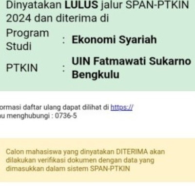 Alhamdulillah, 6 Siswa/i Berprestasi MAN Seluma Lolos SPAN-PTKIN Tahun 2024