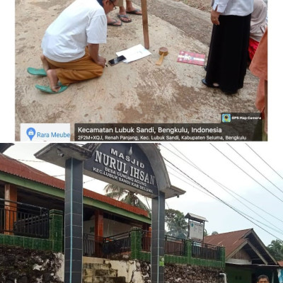 Plt KUA Kecamatan Lubuk Sandi Ajak Seluruh pegawai Untuk Melakukan Pengukuran Arah Kiblat Pada senin 27 Mei 2024