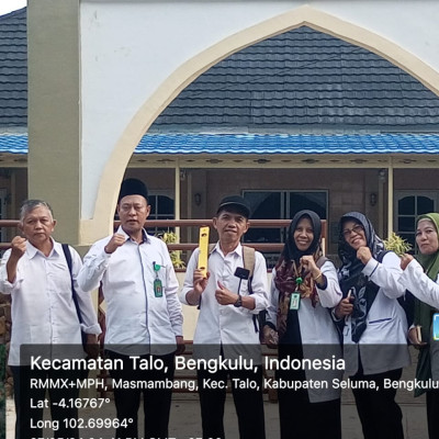 KUA Talo Ukur Arah Kiblat di Masjid Nurul Huda Masmambang