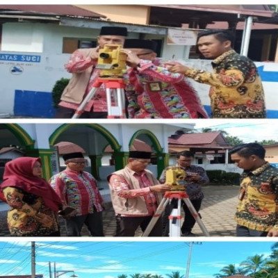 KUA Kecamatan Sukaraja Bersama Tim Kalibrasi  Kanwil  Kemenag Provinsi Bengkulu Ukur Arah Kiblat