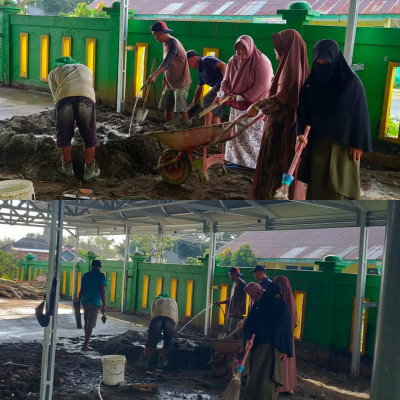 Keluarga Besar MIN 1 BU Adakan Gotong Royong Pembangunan Ruang  Serbaguna 