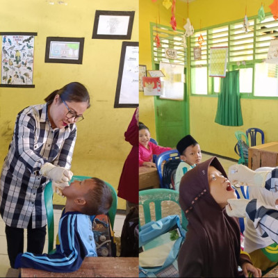 Siswa-Siswi Kelas I MIN 1 BU Mendapatkan PIN Polio Gratis 