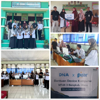 Penyerahan Bantuan Device Komputer dari Telkom Bengkulu Indonesia untuk MTsN 3 Bengkulu Utara