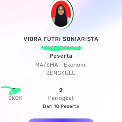 Alhamdulillah, siswi MAN Seluma Raih Juara 2 KSM Tingkat Provinsi Bengkulu Mapel Ekonomi Tahun 2024