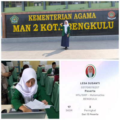 Ukir Prestasi, Siswi  MTsN 01 Kepahiang Raih Peringkat Ketiga dalam Kompetisi Sains Madrasah Tingkat Provinsi Bengkulu