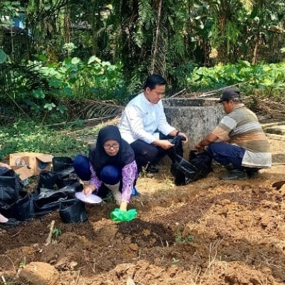 KUA Kecamatan Ulu Talo Isi Kegiatan Piket Bersama Budidaya Tanaman Sayuran Pot Polybag