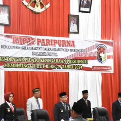 HUT RI ke-79,Kemenag Mukomuko Hadiri Rapat Paripurna DPRD Mendengarkan Pidato Kenegaraan Presiden RI