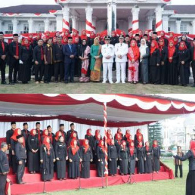 Kepala MIN 04 Kepahiang Jadi Bagian Aubade HUT RI ke-79 di Kantor Bupati Kepahiang