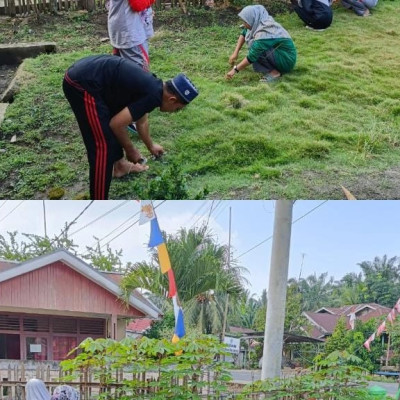 Kantor Urusan Agama ( KUA ) kecamatan Air Periukan Bersama Mahasiswa PPL UINFAS Bengkulu Lakukan Kegiatan Jum'at Bersih