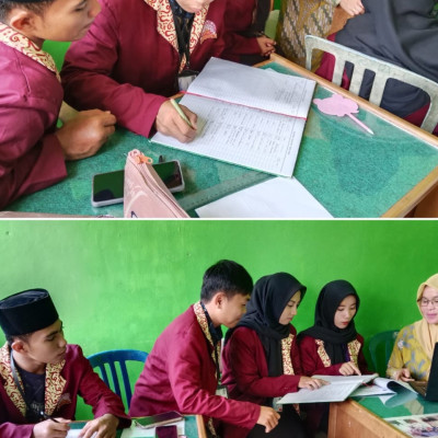 Bersama Staf  KUA Kecamatan Air Periukan Mahasiswa PPL UINFAS Bengkulu Belajar Penanganan Dan Menindaklanjuti Surat Masuk Dan Keluar Pada Sistem Buku Agenda