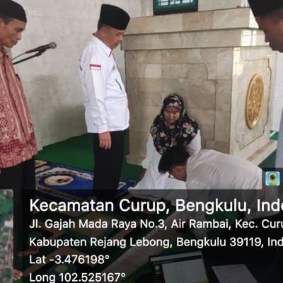 KUA Curup Dampingi Kemenag Rejang Lebong dalam Kalibrasi Arah Kiblat Masjid Mujahidin