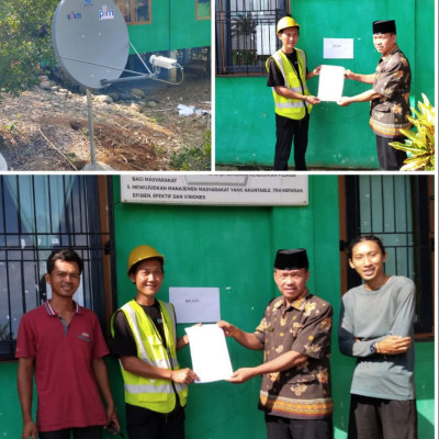 Pemasangan Bantuan WIFI dari Kominfo di MAS Lais Bengkulu Utara