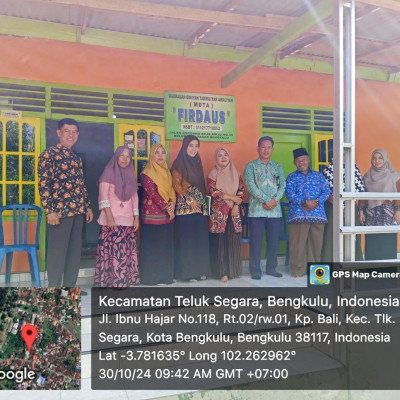 Seksi Pontren Kemenag Kota Bengkulu Monitoring Penerima Bantuan Rehab Ruang Belajar MDT Firdaus