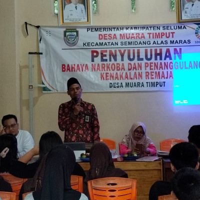 Kepala KUA Semidang Alas Maras Menjadi Narasumber Dalam Kegiatan Penyuluhan Bahaya Narkoba dan Penanggulangan Kenakalan Remaja