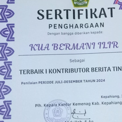 Raih Penghargaan Kontributor Terbaik, Kepala KUA BI Ajak Jajarannya Tingkatkan Kualitas Berita