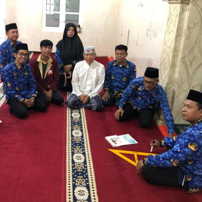 TIM KUA Sungai Serut Gelar Pengukuran Arah Kiblat di Masjid Mujahidin