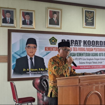 Rakor Sertifikasi Tanah Wakaf Bersama Kakan ATR/BPN, Kakan Kemenag Dukung Target 30.000 Sertifikat