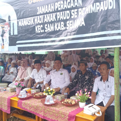 Kepala Kantor Urusan Agama Kecamatan Semidang Alas Maras Membuka Kegiatan Manasik Haji Cilik Tingkat Kecamatan