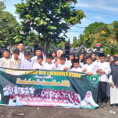 MIN 1 Bengkulu Utara ikut memeriahkan Pawai Ta'aruf menyambut Bulan Suci Ramadhan 1446H/2025M.