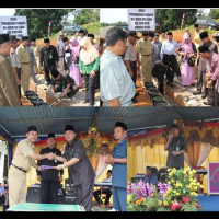 Ka.Kanwil Bersama Ka.Kemenag Kabupaten BU Lakukan Peletakan Batu Pertama Pembangunan MTs Air Lelangi