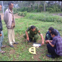 Ka.KUA Selupu Rejang Kabupaten RL Ukur Arah Kiblat