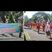 Peringati HUT RI Ke 69, MTsN Karang Anyar ikuti Pawai Pembangunan