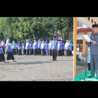 Peringati Harkitnas, Kemenag BU Gelar Upacara Bendera