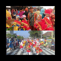 Drumband MIN 01 Dusun Curup Meriahkan Pawai Adat HUT Kota Curup