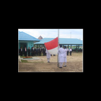 Paskibraka  MAN Bintuhan Bertugas Sebagai Pengibar Bendera Pada HAB ke 70 di Kemenag Kaur