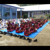 Siswa/I MIS Lebong Tambang Gelar Shalat Duha Bejamaah