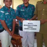 Wujud Kepedulian, MTsN 3 Bengkulu Utara Galang Dana Korban Gempa