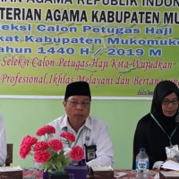 Kasi PHU Kemenag Kab.Mukomuko Buka Pelaksanaan Test Kompetensi Seleksi Petugas Haji 1440 H/ 2019 M