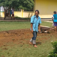 Ka. MIN 1 Mukomuko dan Komite Pantau langsung Pembuatan Taman Madrasah