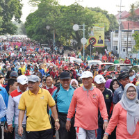 Jalan Santai HAB Kemenag Bengkulu Ke-74 Berlangsung Meriah