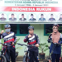 Sambut HAB Kemenag Ke–75, SSKA Kemenag Kota Bengkulu Gowes 75 Km Ke Danau Gedang