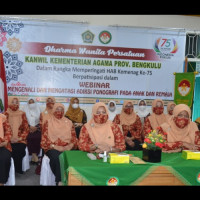 Rangkaian HAB ke-75 DWP Kanwil Kemenag Bengkulu Ikuti Webinar