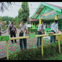 Tim Dari Koramil dan Polsek Mukomuko Selatan Pantau Pelaksanaan Protokoler Kesehatan di MAN 1 Mukomuko