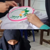 Siswa MTsN 2 Mukomuko Diajarkan Keterampilan Menyulam