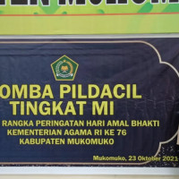 Moment HAB Kementerian Agama, Siswi MIN 7 Mukomuko Berpartisipasi Dalam Lomba Pildacil