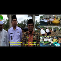 Wabup dan Kakan Kemenag BU Resmikan Penaikan Kubah Masjid